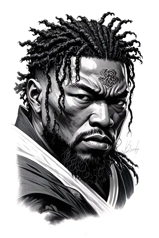 Yasuke removing menpo tattoo design idea