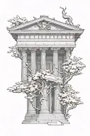 ancient greek architecture tattoo design idea