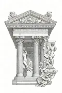 ancient greek architecture tattoo design idea