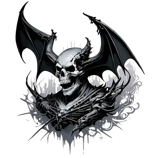 cybersigilism deathbat tattoo design idea