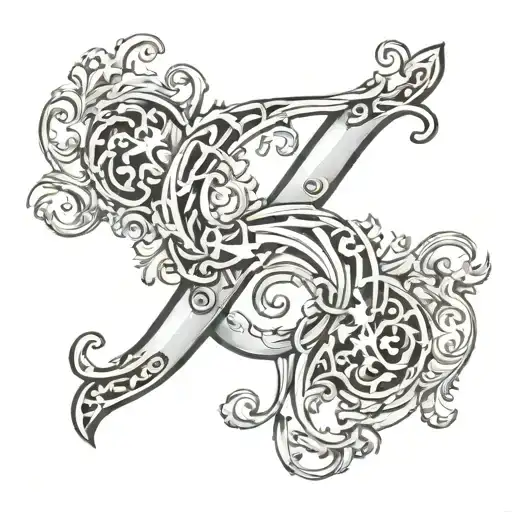 the letter S gothic initial tattoo design tattoo design idea