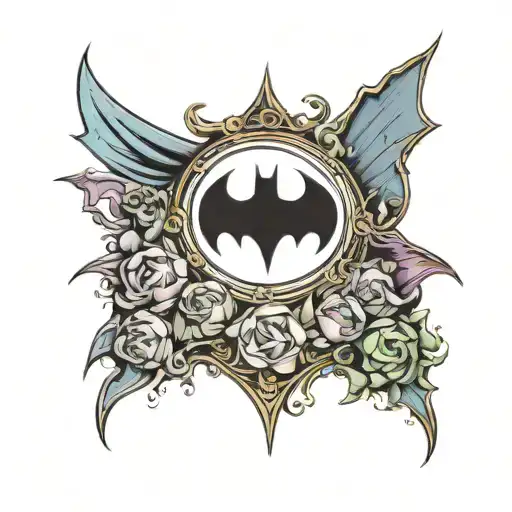 Batman logo with villains tattoo design idea