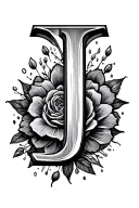 letter J for female ring finger tattoo tattoo design idea