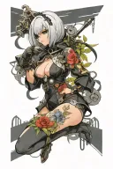 nier automata 2b tattoo design idea