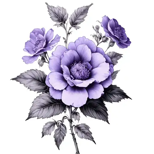 Violet And Primrose tattoo design idea