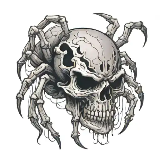 skull spider tattoo design idea