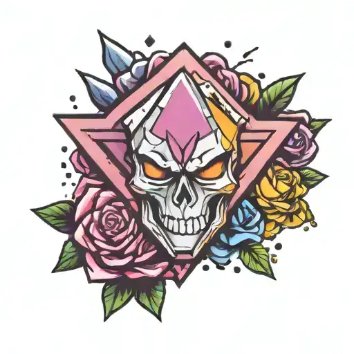 Jojo's bizzarre adventure Crazy Diamond logo combined tattoo design idea