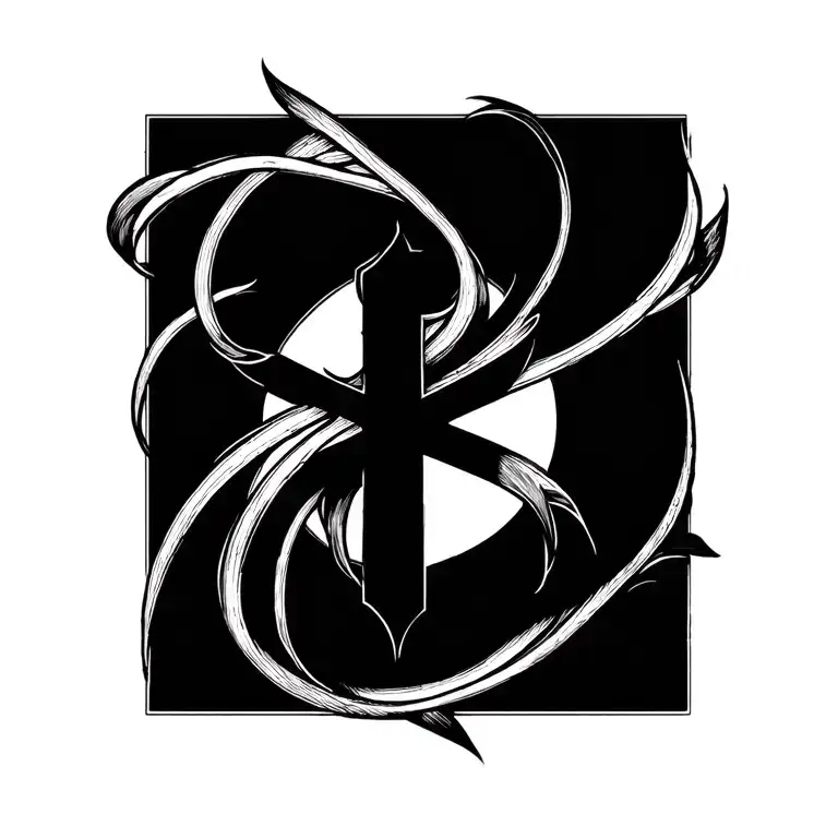 cross intertwined tattoo design idea