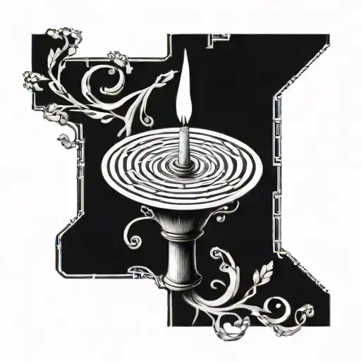 Design a tattoo of a candlestick chart pattern morphing into a Fibonacci spiral tattoo design idea