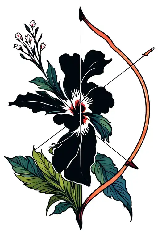Hibiscus Logo for Archery Team tattoo design idea