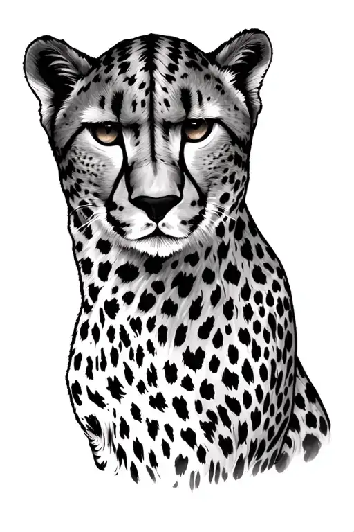 cheetah print half sleeve black tattoo design idea
