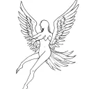cosntalation of cassiopeia and wings spread tattoo design idea