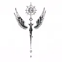 cosntalation of cassiopeia and wings spread tattoo design idea