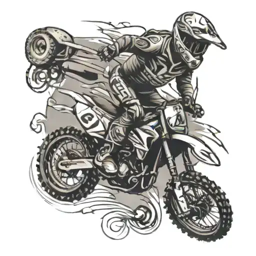 motocross bike riding tattoo design idea