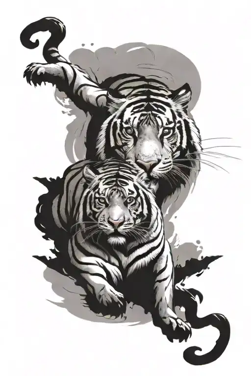 Make me a tattoo of a tiger to cover up my old tattoo that says "the world is yours" tattoo design idea