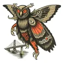 mothman new River gorge bridge West Virginia tattoo design idea