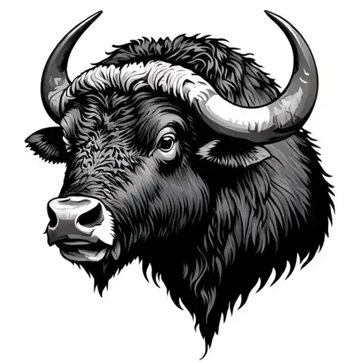 buffalo head tattoo design idea