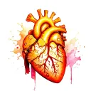 bio mechanical heart with gears tattoo design idea