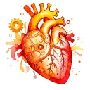 bio mechanical heart with gears tattoo design idea