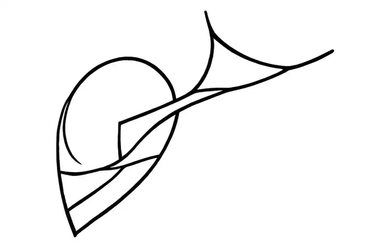 Boomerang with tribe lines and the shape of uluru inside the bending side of the boomerang tattoo design idea