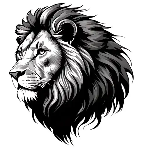 Fine Line Lion tattoo design idea
