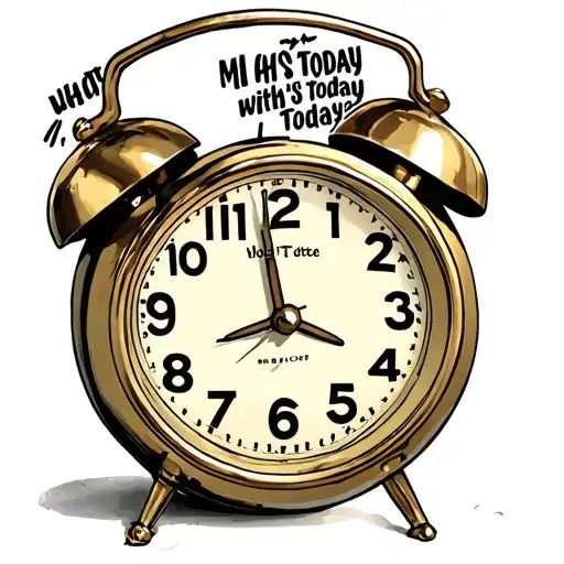 90s digital clock showing time 1:37 and quote on clock whats with today, today?  tattoo design idea