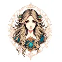 Virgo maiden tattoo design idea