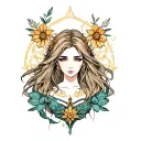 Virgo maiden tattoo design idea