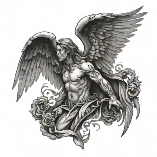 arc angel michael tattoo design idea