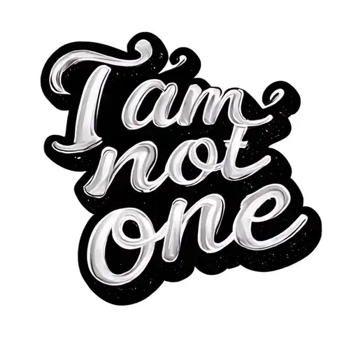 "I am not one" words in cursive writing  tattoo design idea