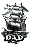 nautical for dad tattoo design idea