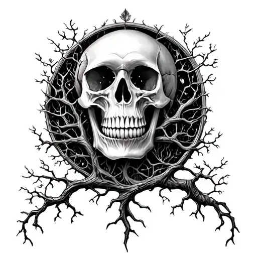 Skull tree of life for my dad memorial tattoo design idea