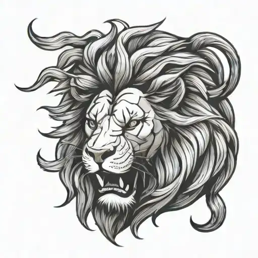 lion courage force On the sleeve tattoo design idea
