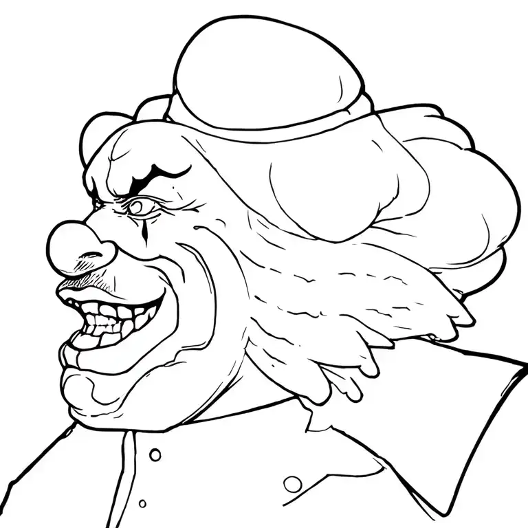 Sweettooth the Clown from the tv show Twisted Metal killing Mr Grimm tattoo design idea