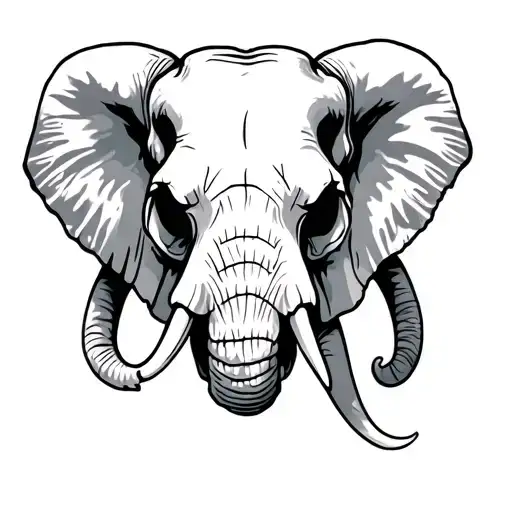 Elephant Skull tattoo design idea