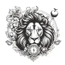 lion taurus libra virgo eith libra apple tattoo design idea