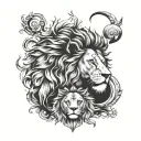 lion taurus libra virgo eith libra apple tattoo design idea