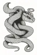 rattlesnake wrapped tattoo design idea