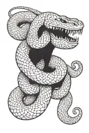 rattlesnake wrapped tattoo design idea
