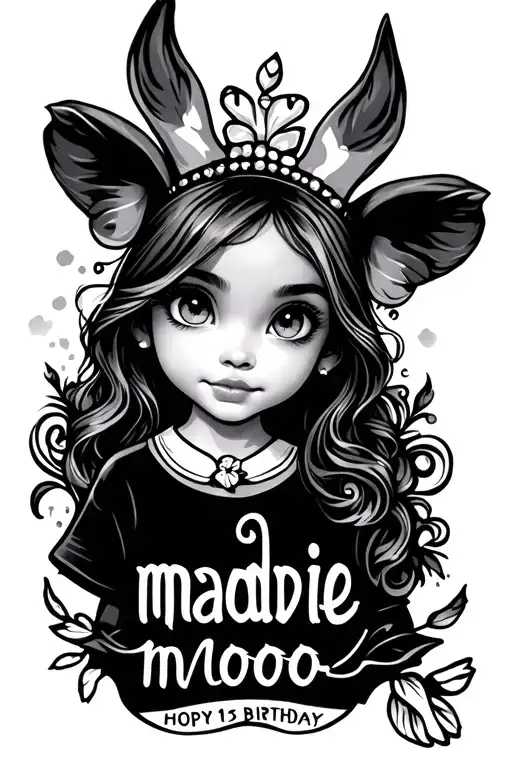 forearm tattoo to commerorate my daughters birthday October 13 2008, her nicknames maddie moo tattoo design idea