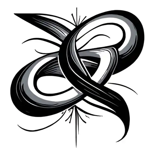infinity loop with single wave line tattoo featuring tattoo design idea
