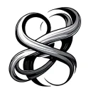 infinity loop with single wave line tattoo featuring tattoo design idea