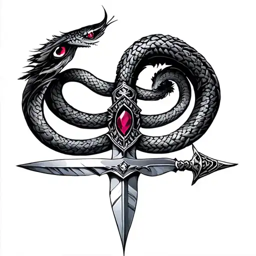 Celtic mysticism, Florida State Seminole spear with feather symbolism, theta chi serpent with ruby eye & sword, twin pea tattoo design idea