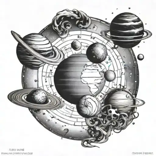 destiny solar system tattoo design idea