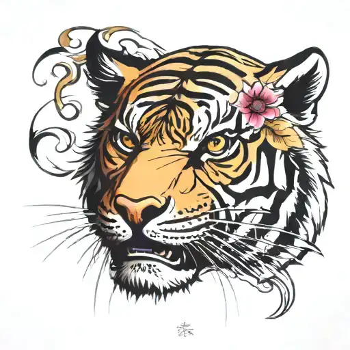Japanese tiger tattoo design idea