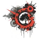 tree abstract compas tattoo design idea