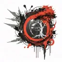 tree abstract compas tattoo design idea