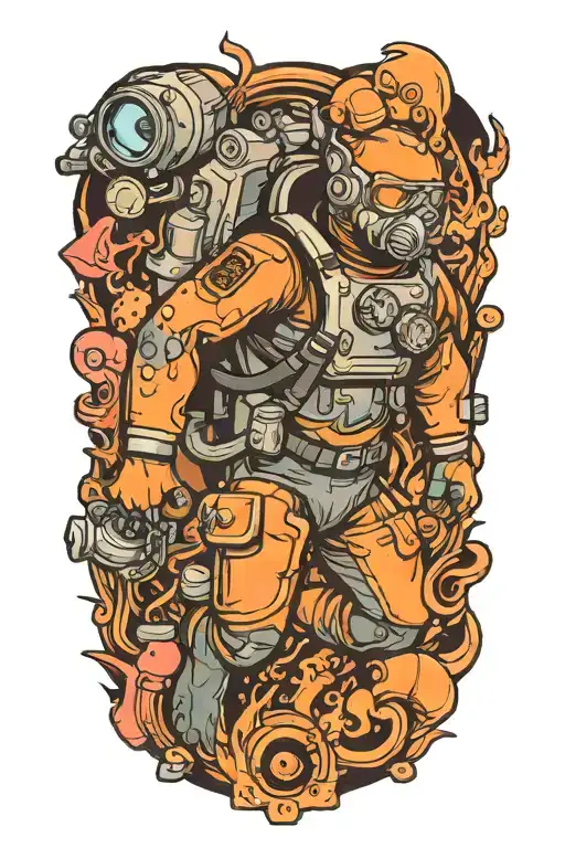 diver tattoo design idea
