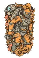diver tattoo design idea