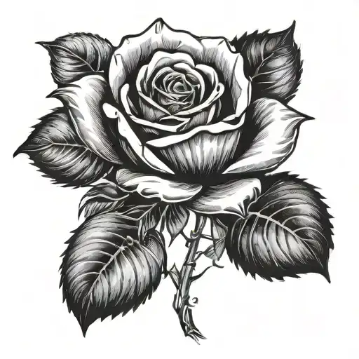 pure black ink black rose with no stems and tattoo facing out tattoo design idea